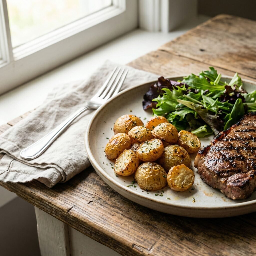 Keto Air Fryer Garlic Butter Radishes – Crispy Potato Alternative serving