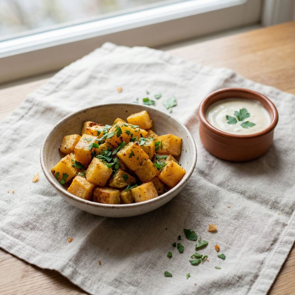 Keto Air Fryer Swede Cubes – Crispy, Low-Carb Potato Alternative serving