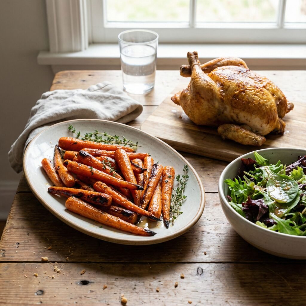Air Fryer Roasted Carrots with Keto Honey Glaze – Sweet & Savoury Side serving