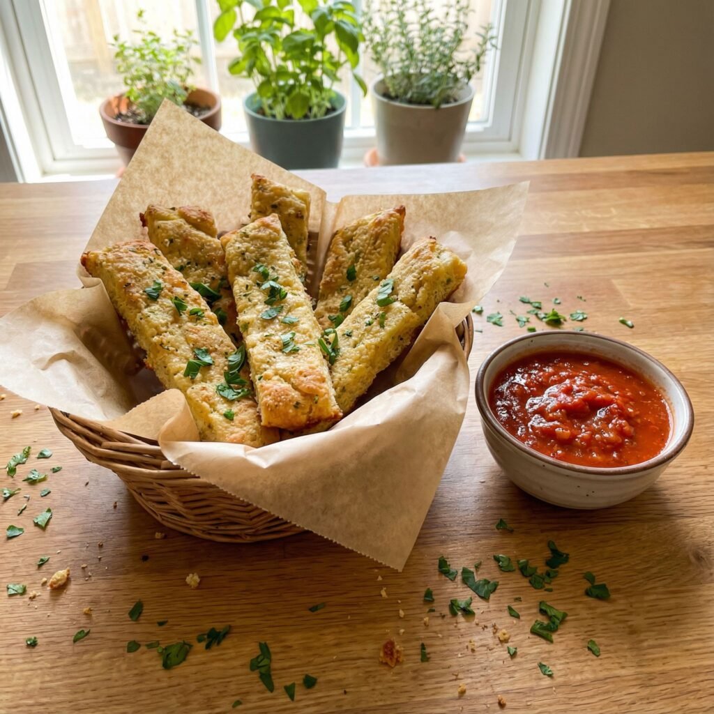 Air Fryer Garlic Bread with Almond Flour – Keto & Crispy serving