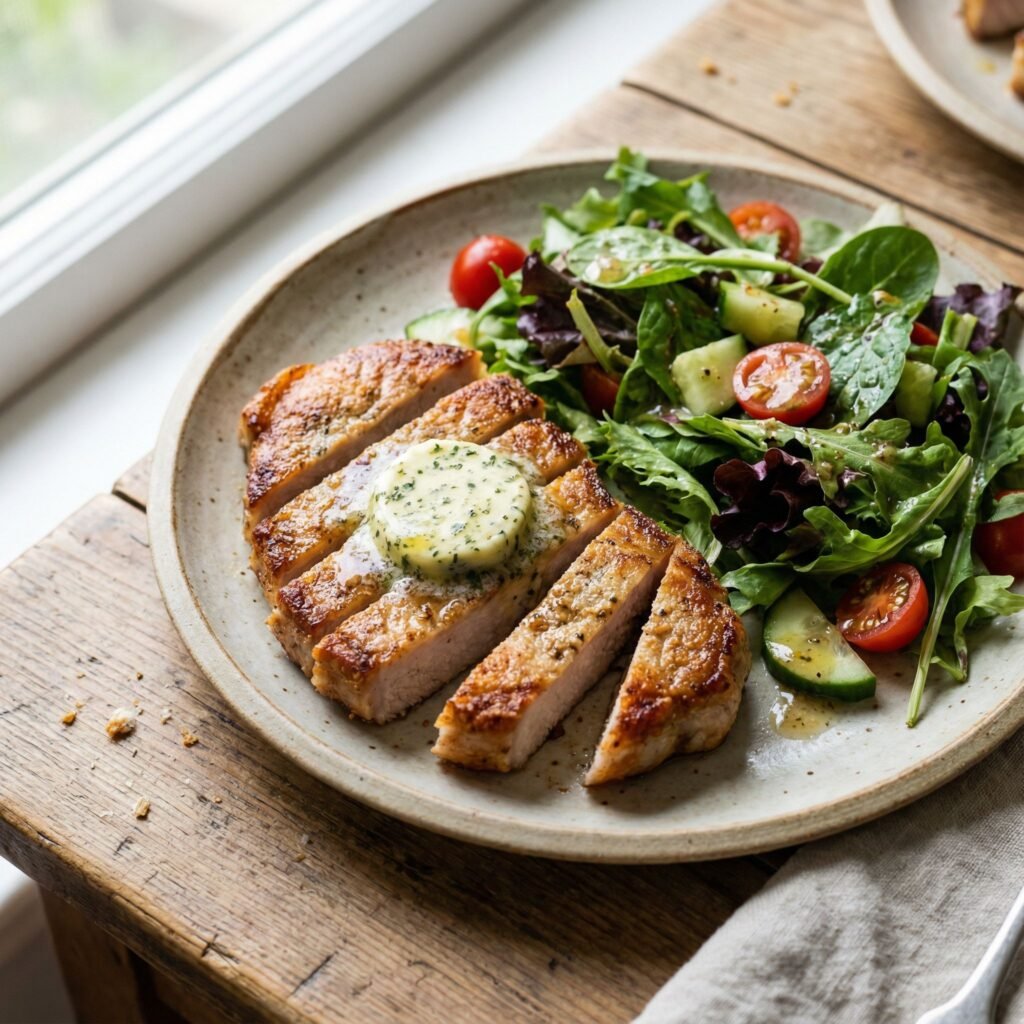 Air Fryer Pork Chops with Garlic Herb Butter – Juicy & Quick serving