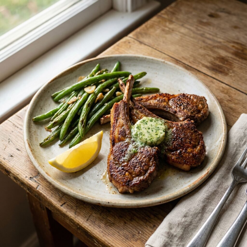 Air Fryer Lamb Chops with Garlic Herb Butter – Juicy & Quick serving