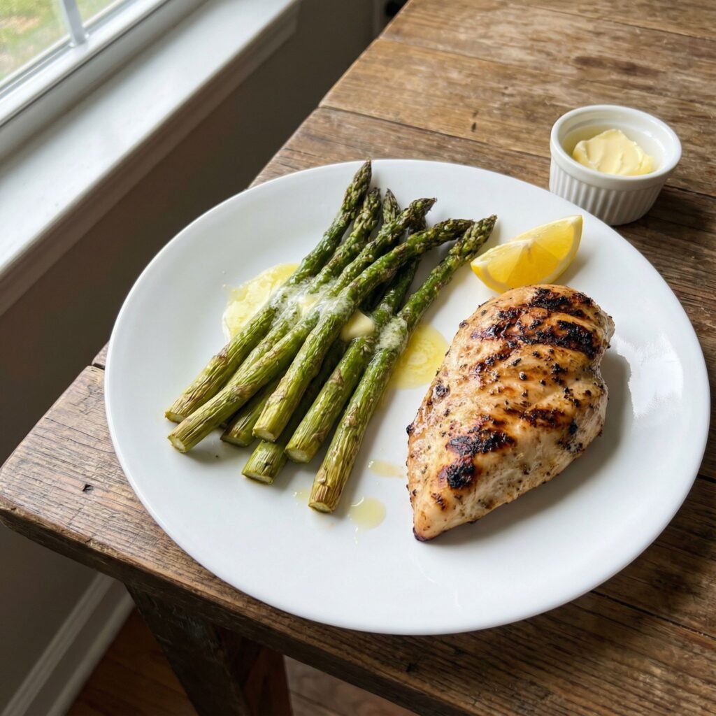 Air Fryer Asparagus with Garlic Butter – Quick Keto Side serving
